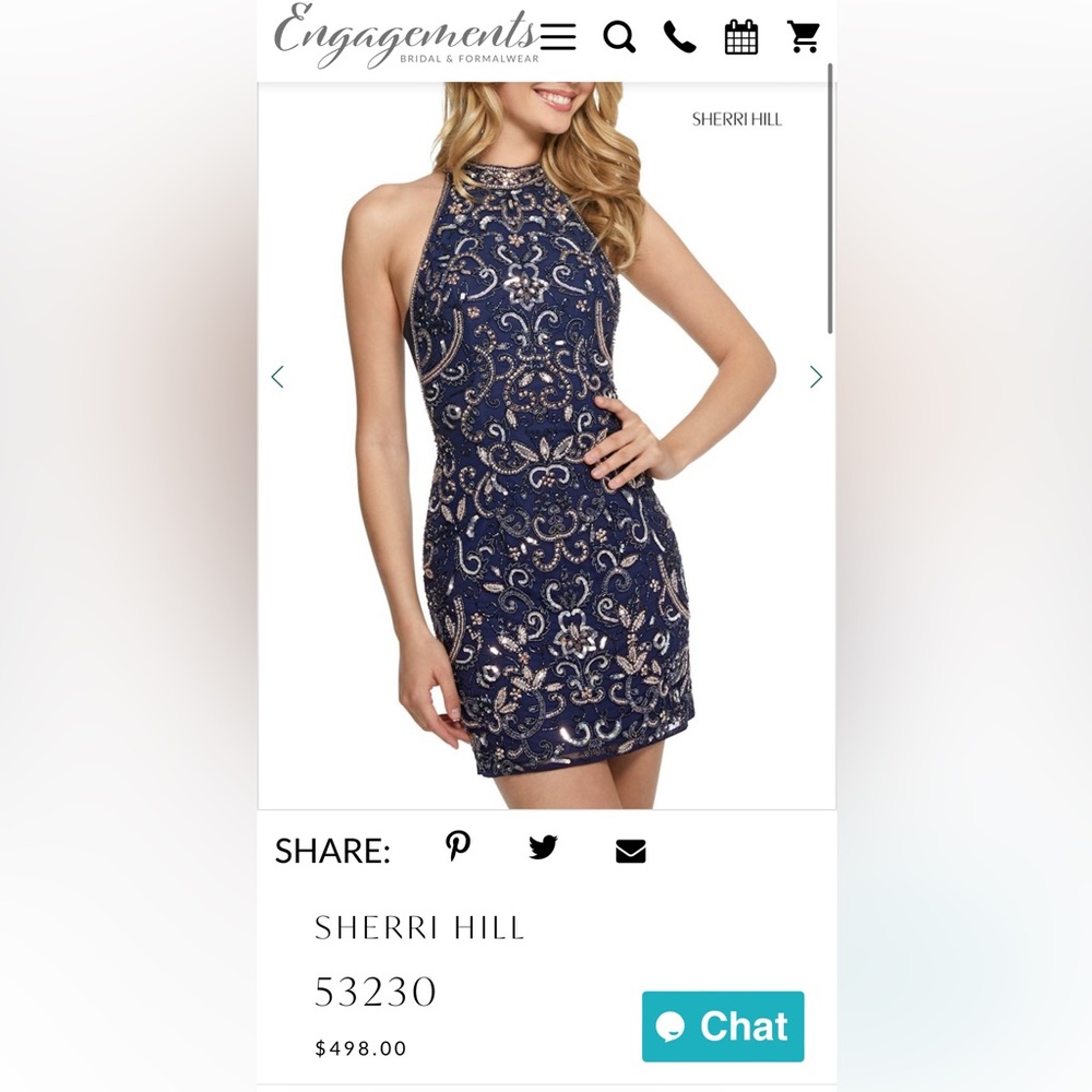 Sherri Hill Dress Size 8 NWT never worn still in bag / Navy-Blush SKU 532309238